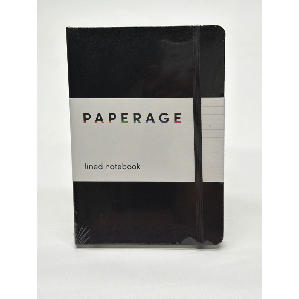 Paperage Lined Notebook Black Hardcover Journal 160 Pages 100gsm 5.7x8in 89001